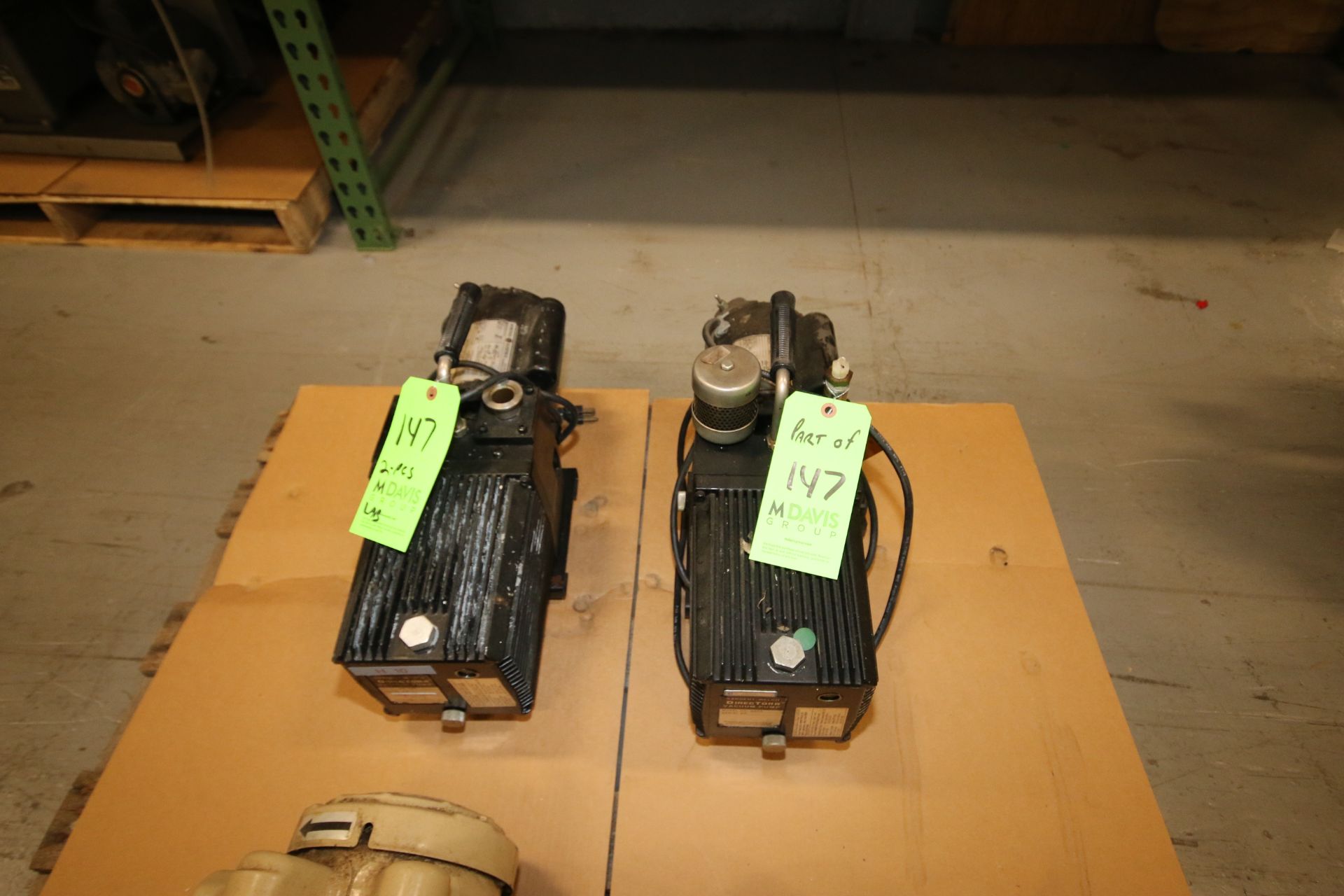 Sargent Welch Direct Torr Vacuum Pumps, Model 8811, S/N 2830 and Model 8806, S/N 2684