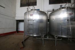 Approx. 2000 Gallon, S/S Dome-Top/Dome-Bottom Mixing Tank (Approx. Tank Dimensions 90" Diameter X