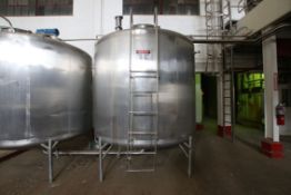 Approx. 2000 Gallon, S/S Dome-Top/Dome-Bottom Mixing Tank (Approx. Tank Dimensions 90" Diameter X