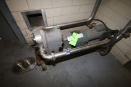 Waukesha Positive Displacement Pump, Model 55, S/N D085972SS, with 2" Threaded S/S Head with Rotors,