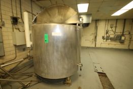 600 Gal. Hinged Lid S/S Processor / Steam Kettle Tank, Multi Connect Jacket, Includes Bottom Sweep