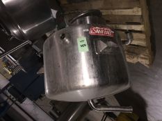 Sani Fab Stainless Steel Mix Tank with Lighennin type mixer and misc. valves, and hinged lid (