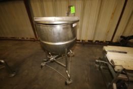 Aprox. 25 Gal. Jacketed S/S Kettle, Mounted on Caster with Valve