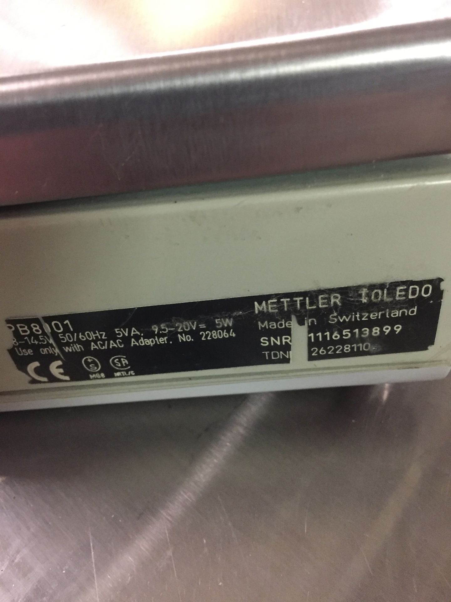 Mettler Toledo Scale PB8001, SNR 1116513899 - Image 2 of 3