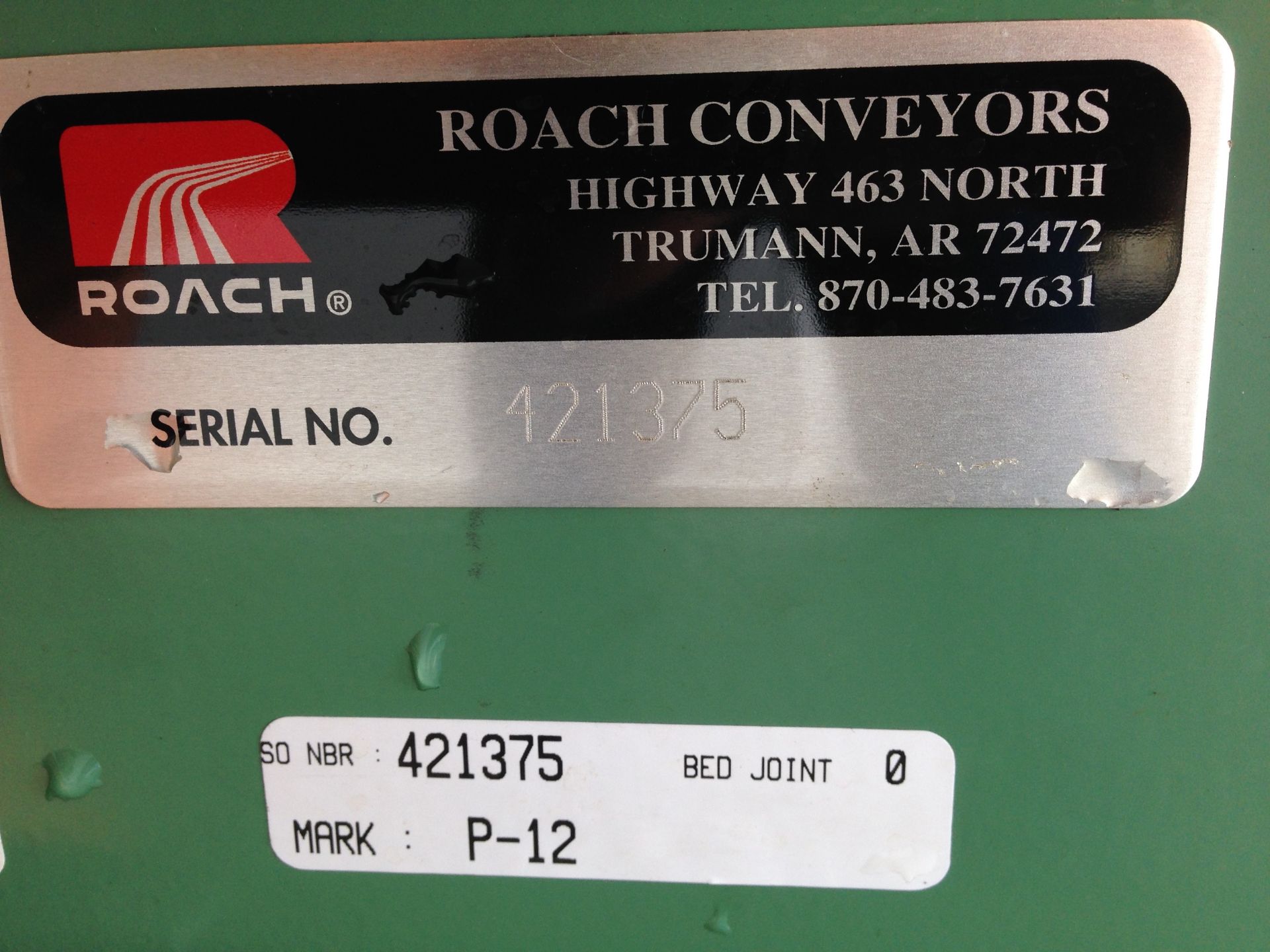 Roach Conveyor Inline Case Switch Serial: 421375Last used at a beverage plant to divert cases – - Image 8 of 9