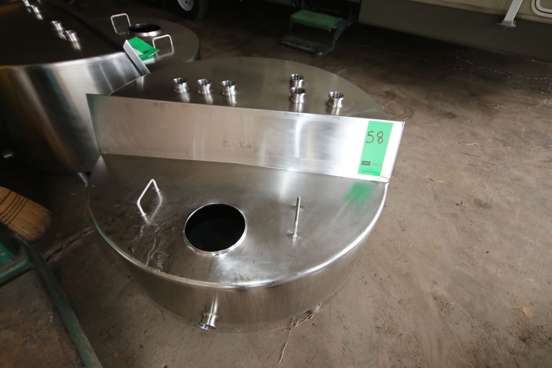 Aprox. 90 Gal. S/S Hinged Lid Balance Tank, Interior Dimensions Aprox. 45" W x 13" Deep (Located