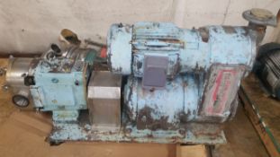 Waukesha Positive Displacement Pump Model: 130 Serial: 131203 3.5in IN 3.5in OUT Mounted on a