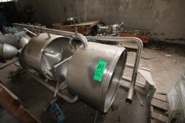 Aprox. 90 Gal. Dual Cone-Bottom S/S Balance Tanks, Dimension 22" Deep x 35" W (Located in