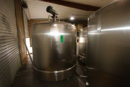 Cherry Burrell 1,000 Gal. Dome-Top, Slopped Bottom S/S Mix Tank, S/N E513-90A-1 with Bottom Sweep