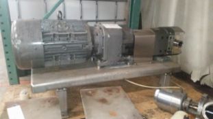 Unibloc Positive Displacement Pump Serial: 10532 2in IN 2in OUTMounted on a Stainless Steel Plate,