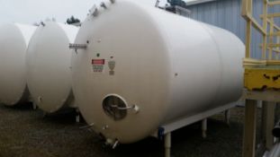 Regis 5,000 Gallon Horizontal Jacketed Stainless Storage Tanks, Serial Number: 3686Stainless Steel