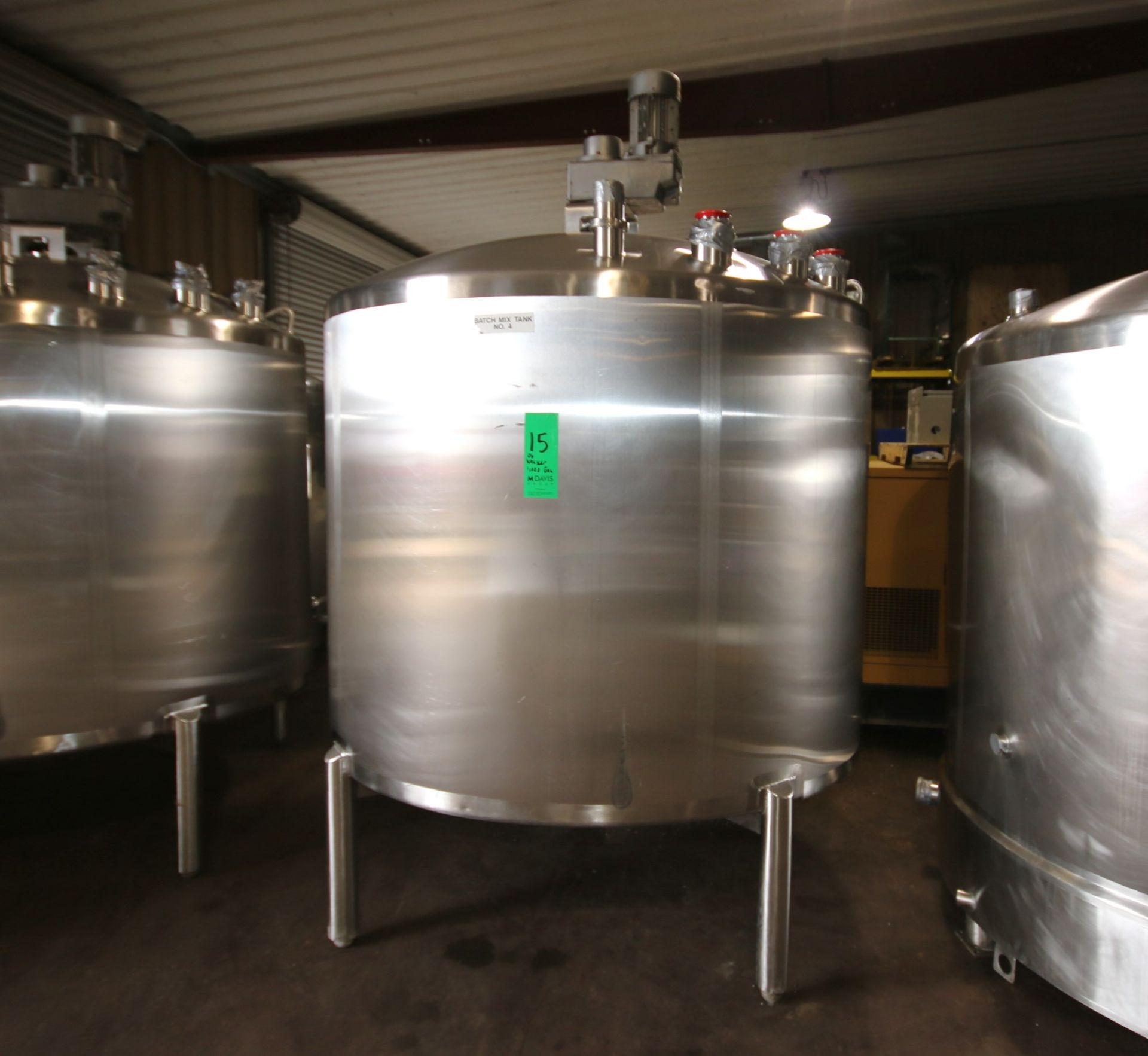 2006 Walker 1,000 Gal. Dome-Top, Slopped Bottom S/S Mix Tank, Model Mix, S/N SPG-58903-1 with Bottom