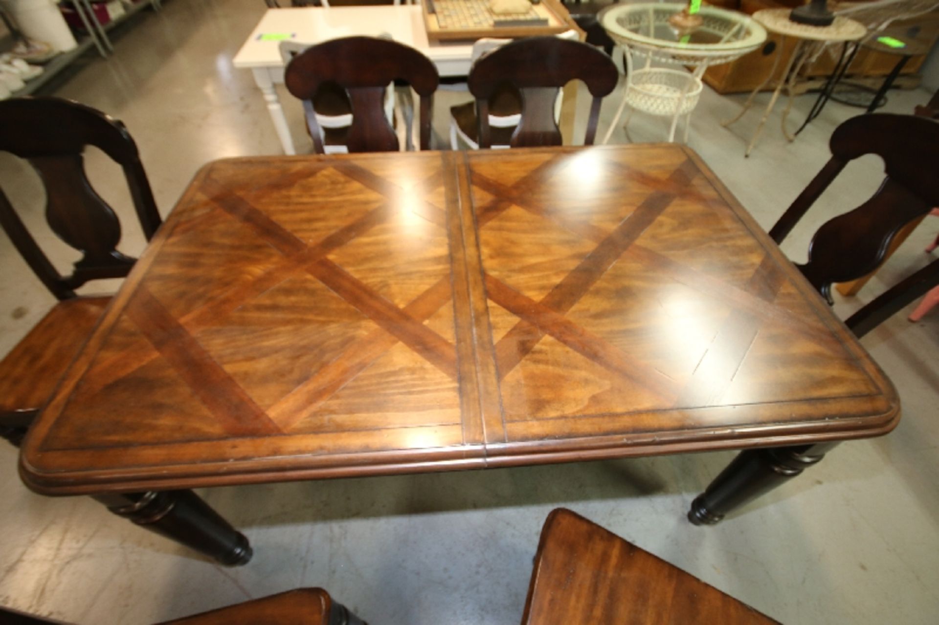 (8) Pc. Dark Wood 40" x 60" Dining Room Table with 24" Leaf and (6) Chairs - Image 2 of 6