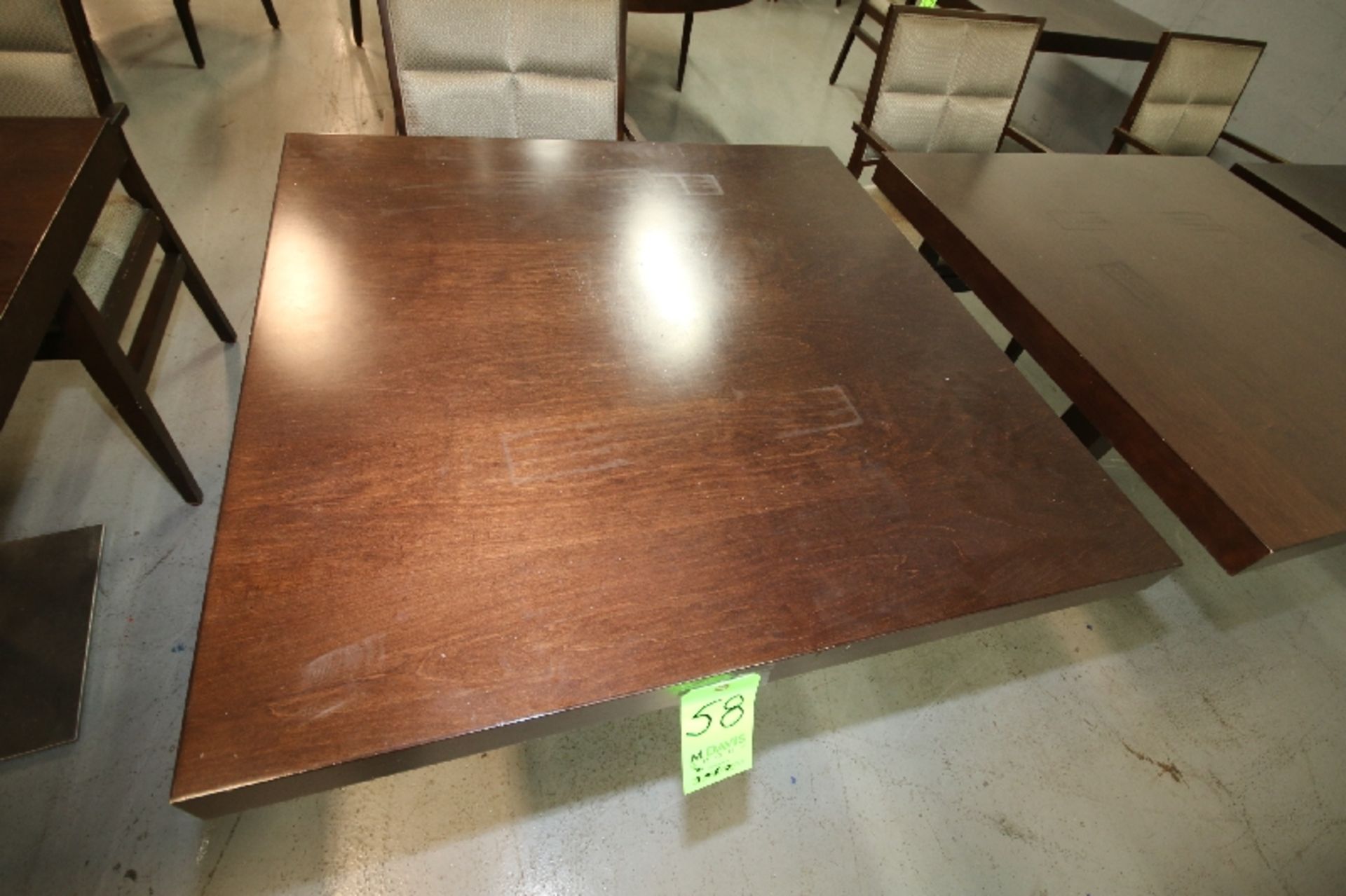 Aprox. 39" x 39" Walnut Color Wood Tables - Image 2 of 4