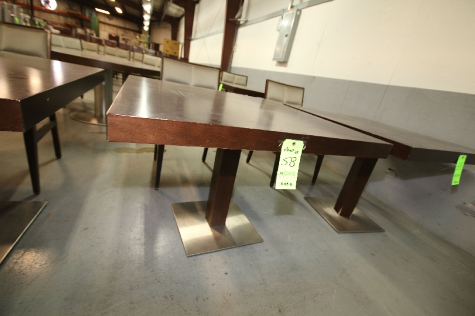 Aprox. 39" x 39" Walnut Color Wood Tables - Image 3 of 4