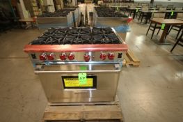 Wolf 36" Professional Natural Gas Range Oven/6-Burner, Model R366, S/N 17224761 with S/S Finish (