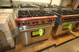 New Wolf 36" Professional Natural Gas Range Oven/6-Burner, Model R366, S/N 17225300 with S/S Finish