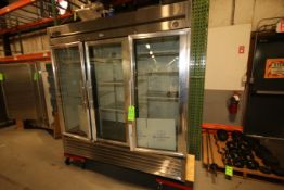 True 3-Glass Door S/S Reach-In Refrigerator, Model T-72G, S/N 6809584