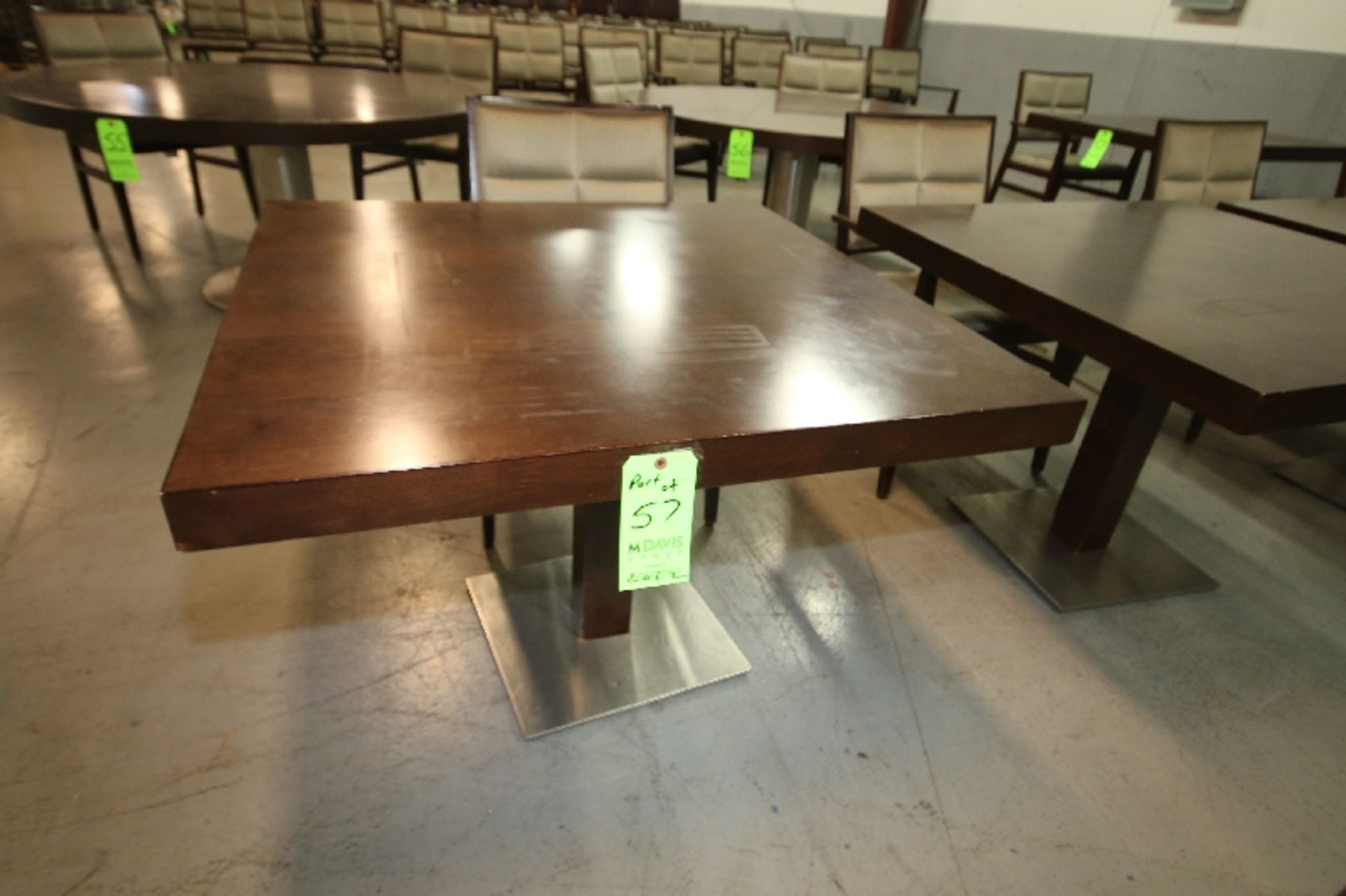 Aprox. 39" x 39" Walnut Color Wood Tables - Image 3 of 4