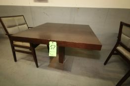 Aprox. 39" x 39" Walnut Color Wood Tables