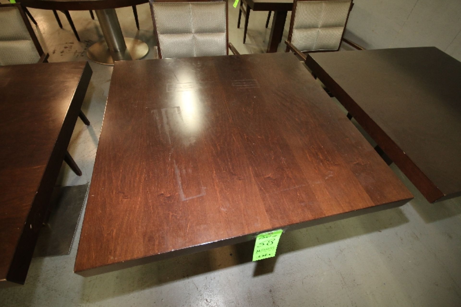 Aprox. 39" x 39" Walnut Color Wood Tables - Image 4 of 4