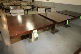 Aprox. 39" x 39" Walnut Color Wood Tables