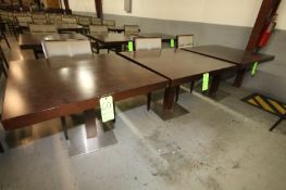 Aprox. 39" x 39" Walnut Color Wood Tables