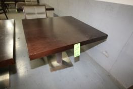 Aprox. 39" x 39" Walnut Color Wood Tables