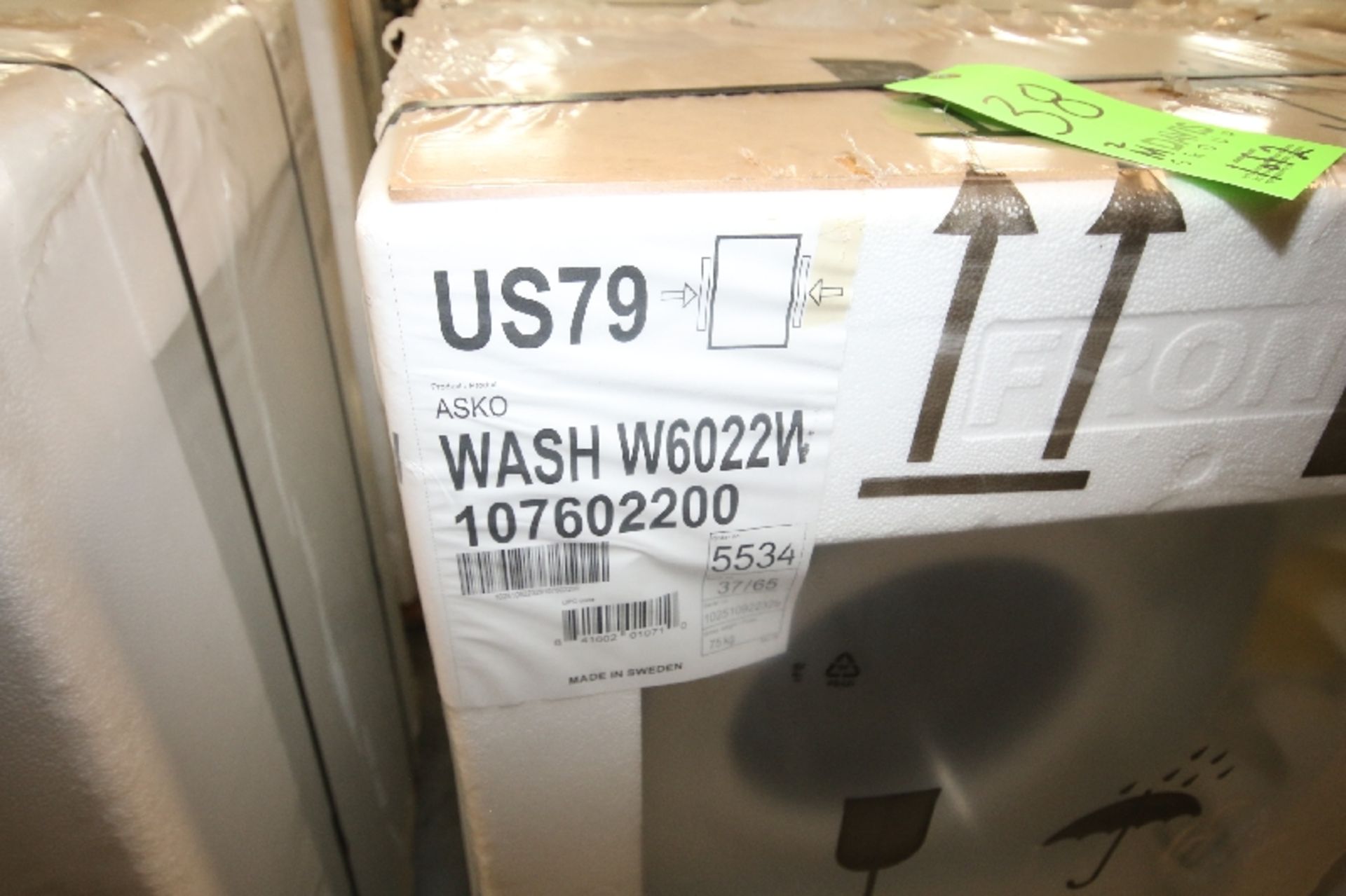 New Asko Washer, Model W6022W107602200, S/N 102510922329 and New Asko Sensor Controlled Condenser - Image 2 of 4