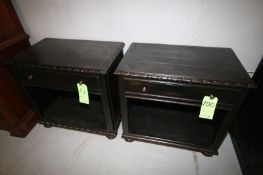Restoration Hardware Antique Black French Empire Open Night Stands - Dimensions 32" W x 20" D x