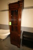 Aprox. 86" H x 24" W Right Side Walnut Glass Display Cabinet (NOTE: Glass Shelves Missing)