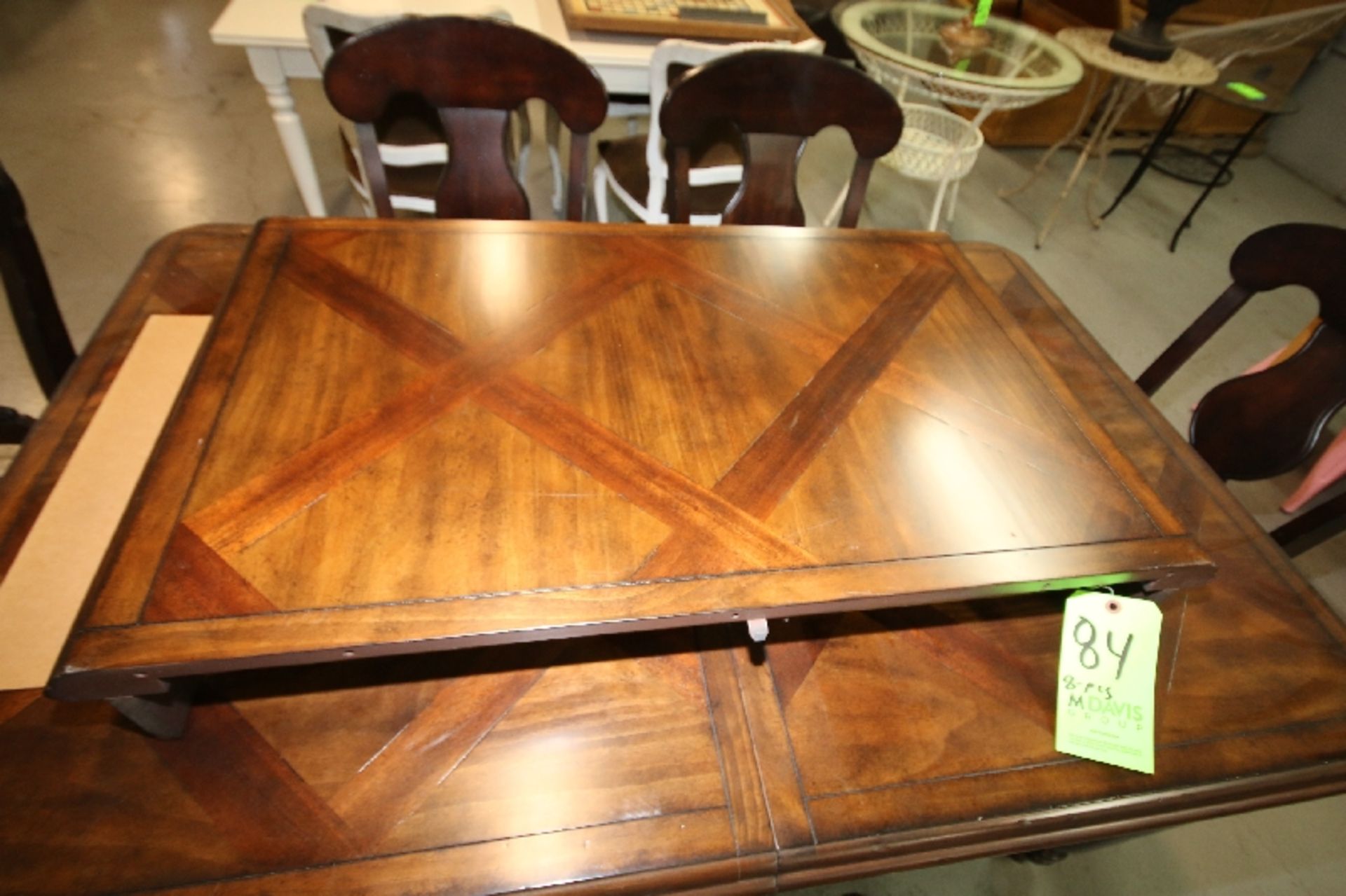 (8) Pc. Dark Wood 40" x 60" Dining Room Table with 24" Leaf and (6) Chairs - Image 3 of 6