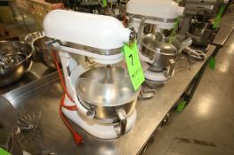 KitchenAid 7 Qt. Commercial Mixer, Model KSM7990WHO, S/N W24564658, 1.3 hp, 120 V with S/S Bowl,