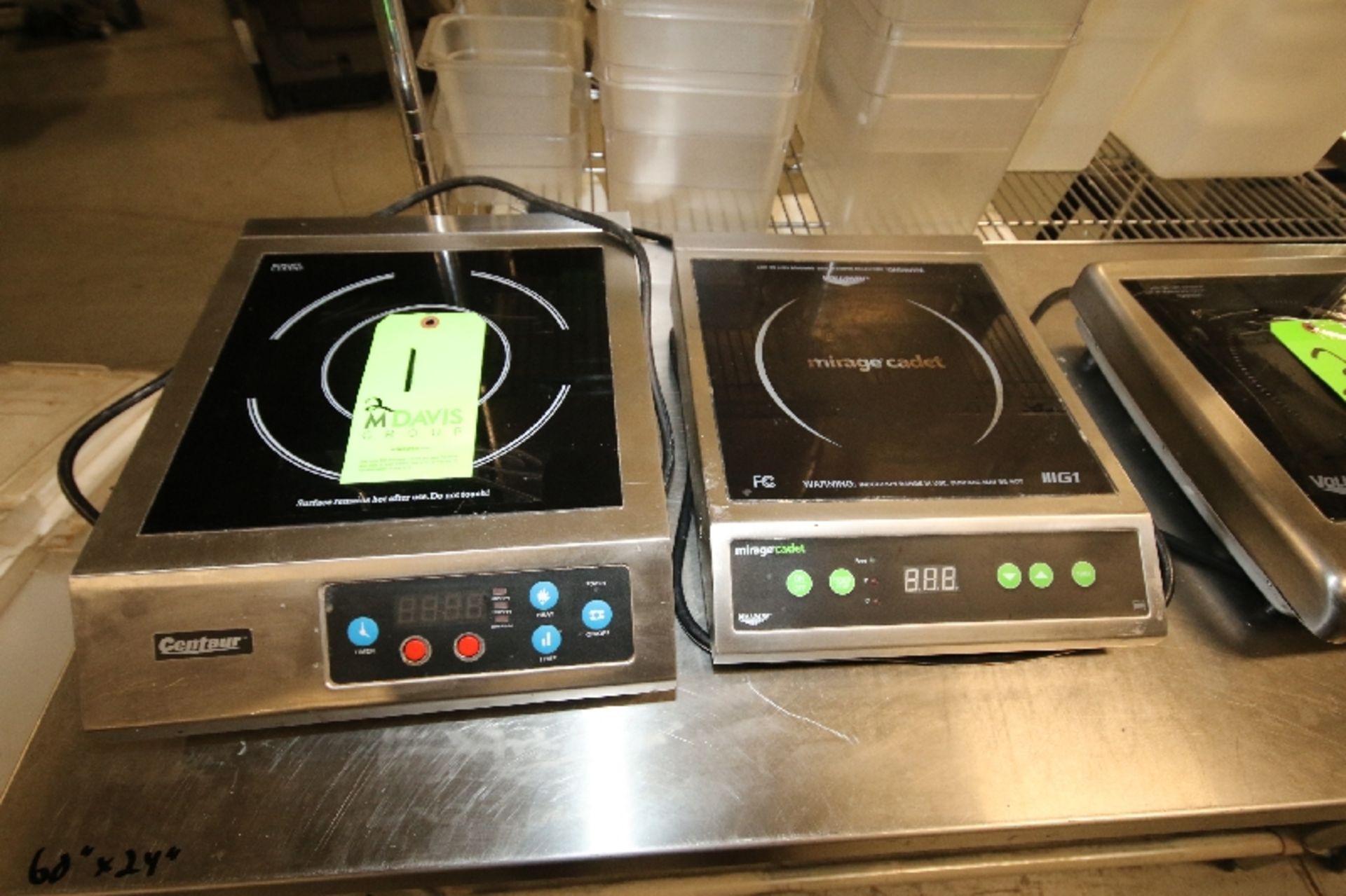 Countertop Commercial Induction Cooktops with (1) Burner Each, 120 V by Centaur, Model AIN-10, S/N