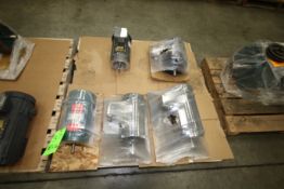 New Assorted Motors includes Baldor 2 hp, Cat #1DXH7037T, Frame 145TC, 1750 RPM; Baldor 1.5/1 hp,