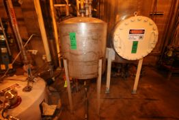 Givaudan Corp. Aprox. 90 Gal. Dome-Top Dome-Bottom S/S Tank, S/N SE50 with 15 psi Jacket and