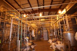 Installed S/S Piping Throughout 2nd Floor Blending Room includes Up to 3” S/S Pipe, Most 304 Type,