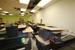 Assorted Office Cubicals, Includes Desks, Shelving, Cupboards, Computer Racking, and Other Assembles