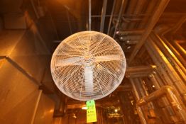 Dayton 30” Ceiling Mounted Fans (NOTE: used in Cl. I Div. 1 Gp. D hazardous areas), (Located 2nd