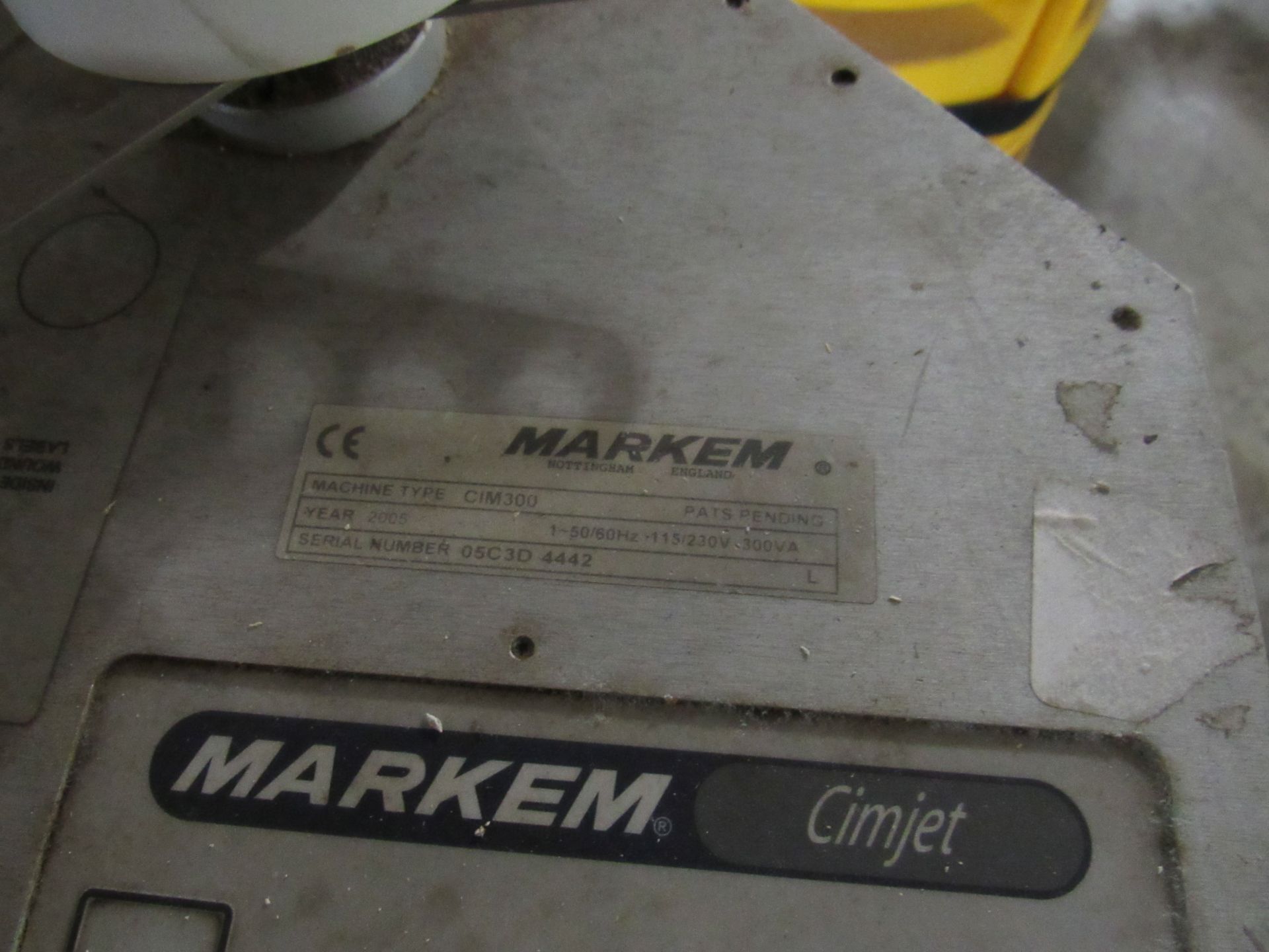 Markem CE Label Printer, Label Applicator used for labeling boxes, on Tripod Base with Casters. Free - Image 3 of 6