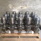 Tri-Clover Air Valve Cluster, (10) 361 Series 2-1/2" Valves, (5) 361 Series 3" Air Valves (Located