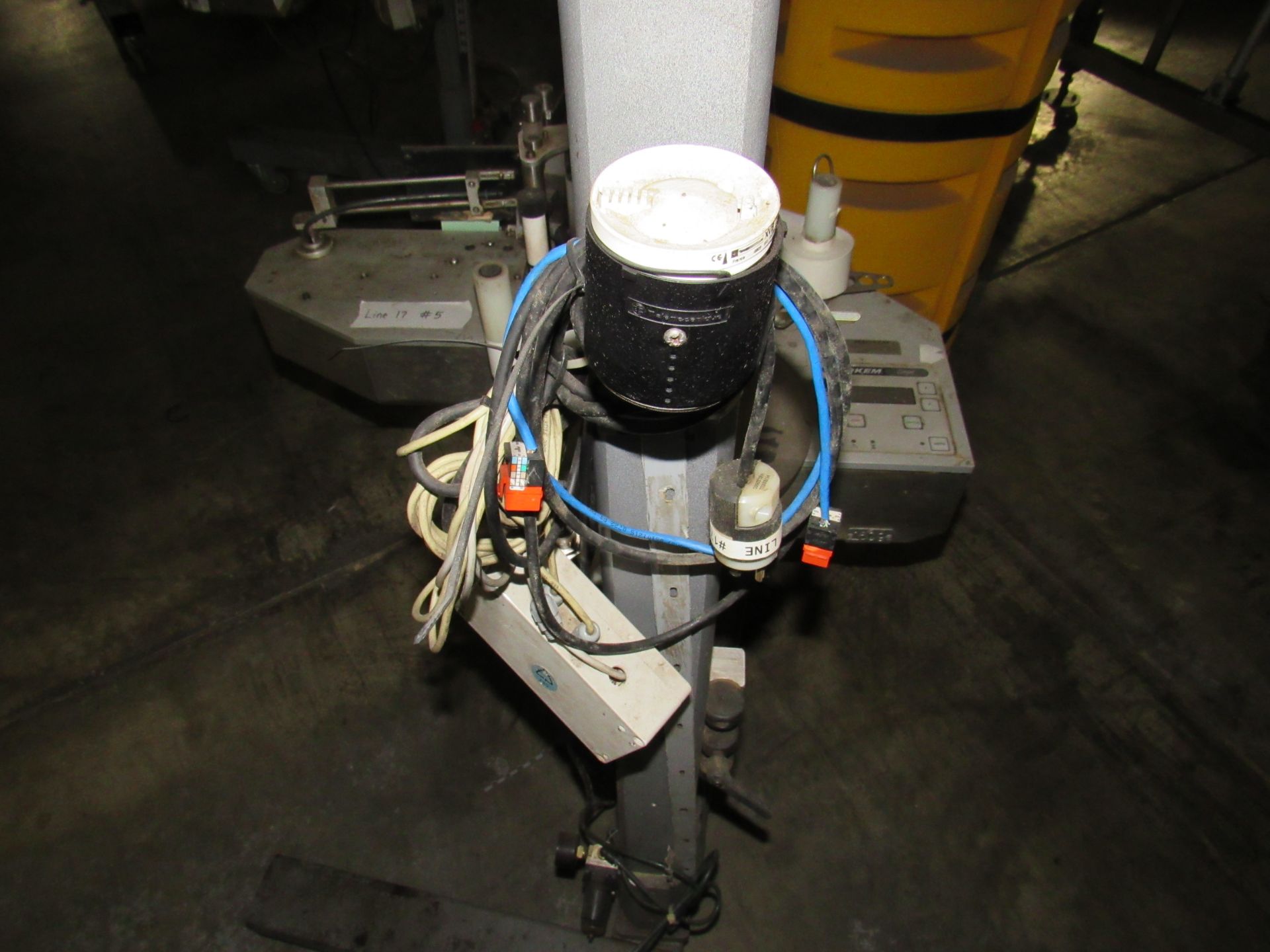 Markem CE Label Printer, Label Applicator used for labeling boxes, on Tripod Base with Casters. Free - Image 5 of 6