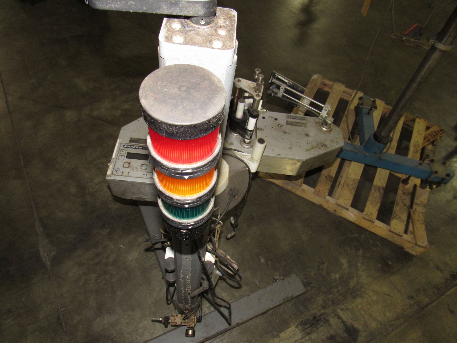 Markem CE Label Printer, Label Applicator used for labeling boxes, on Tripod Base with Casters. Free - Image 5 of 7