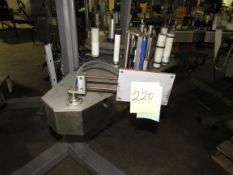 Markem CE Label Printer, Label Applicator used for labeling boxes, on Tripod Base with Casters. Free