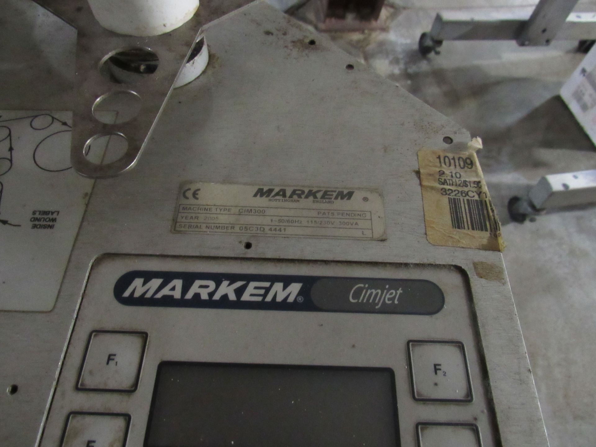 Markem CE Label Printer, Label Applicator used for labeling boxes, on Tripod Base with Casters. Free - Image 3 of 8