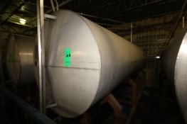 Hicks 2,600 Gal. Horizontal S/S Tank, Single-Wall, S/N 1315, Dims.: 60" Dia. x 19' L (Tank 32)