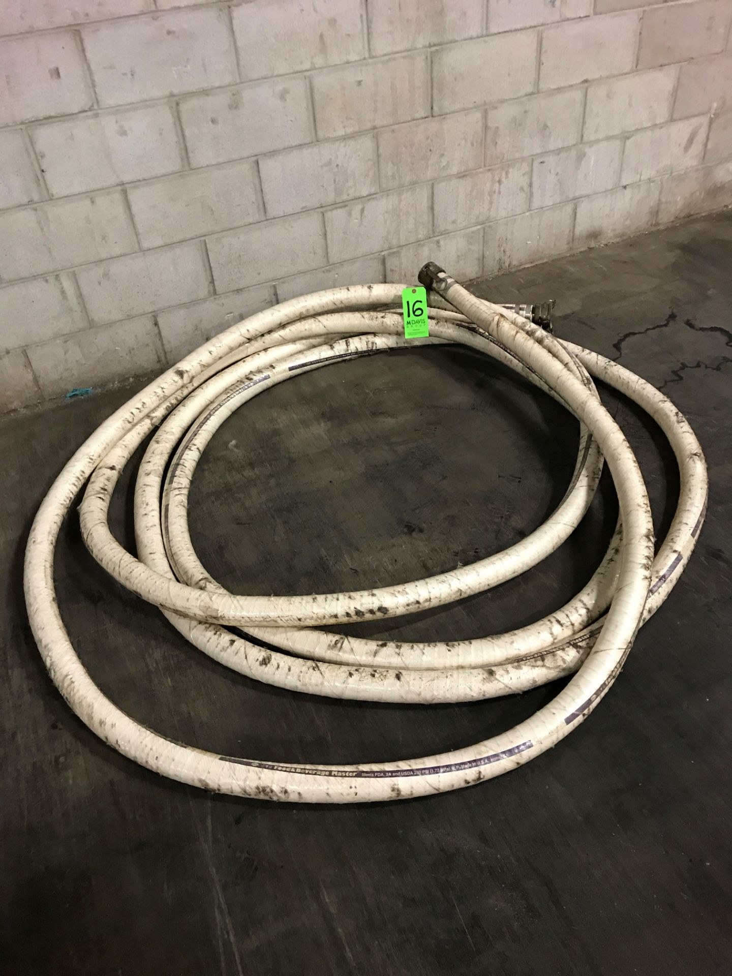 60' 2" Food and Beverage Master Hose, with Camlock Fittings