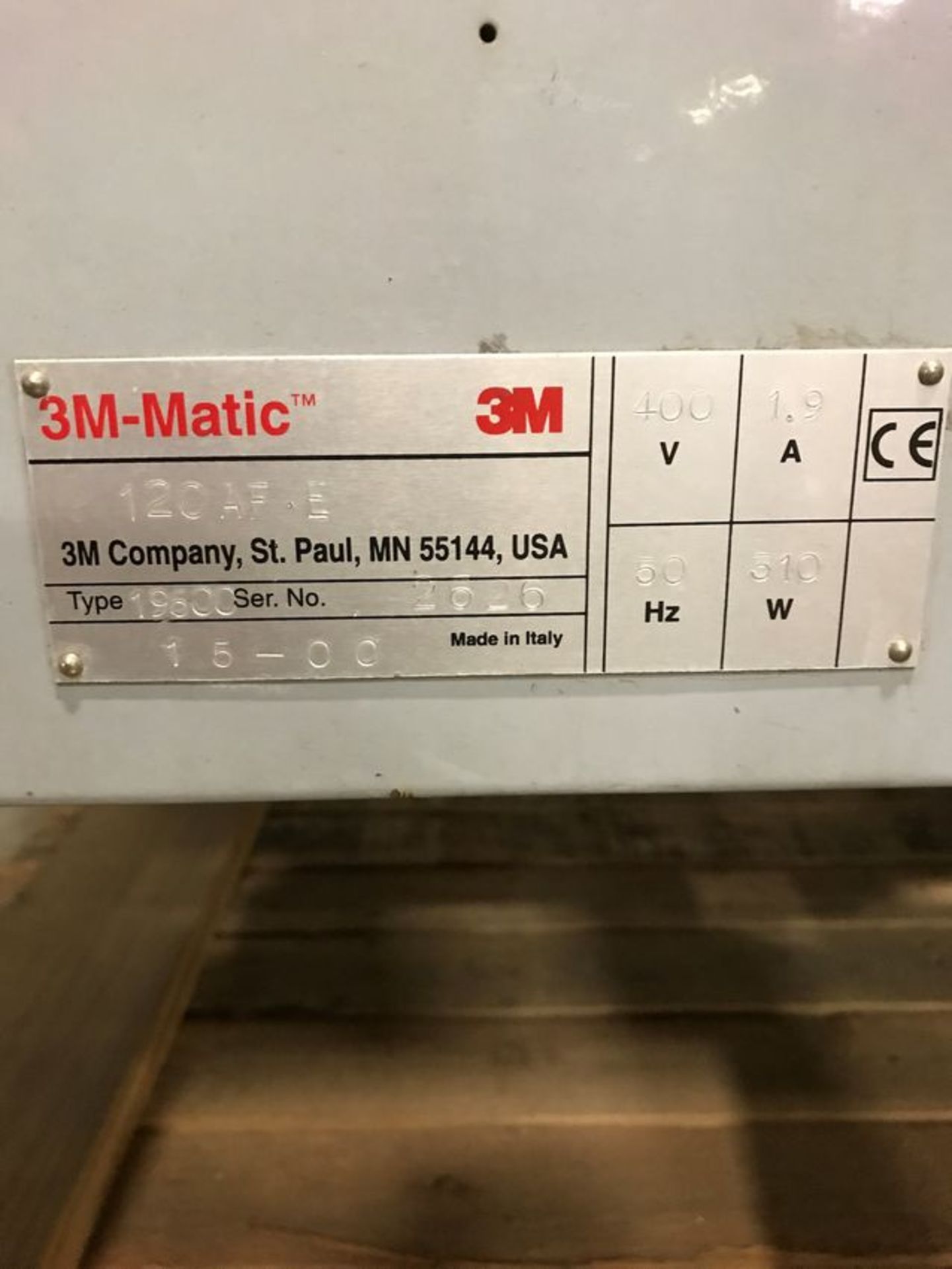 3M-Matic Top Box Sealer, Type 19600, S/N 2626 - Image 2 of 2