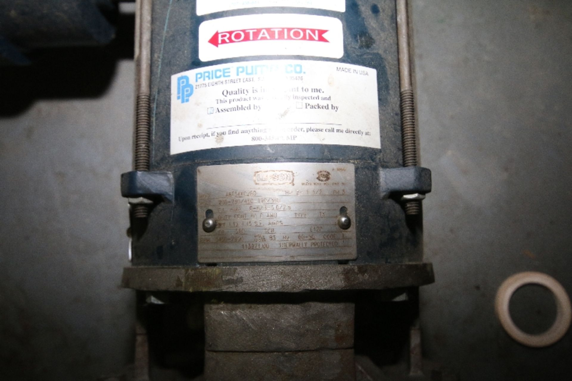 Price 2 1/2 hp Explosion Proof Pump, M/N SP150SS, 3450/2850 RPM, Mounted on Portable Cart - Image 3 of 3