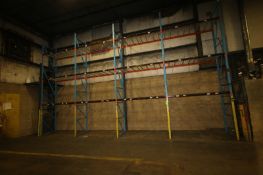 4-Sections of Pallet Racking, Includes (5) 18' Uprights, and (12) Sets of Cross Beams with Beds